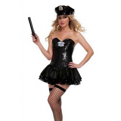 Fantasia Policial Feminina Preta